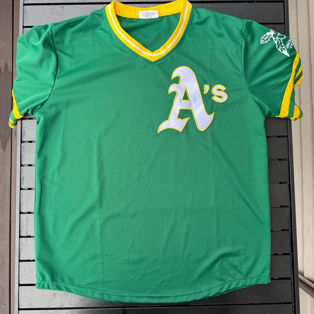 Green and Yellow A's Jersey